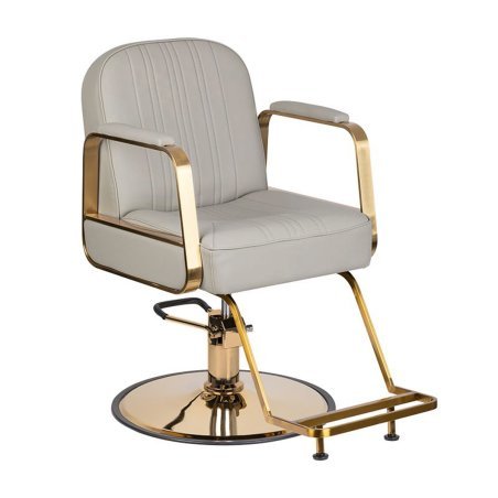 Professionele kappersstoel Gabbiano Acri beige met gouden elementen voor kapsalon, barbershop en professioneel salongebruik