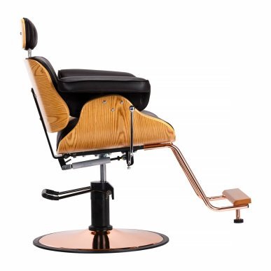Professionele barberstoel Gabbiano Florence zwart met verstelbare hoofdsteun voor professioneel gebruik in kapsalon en