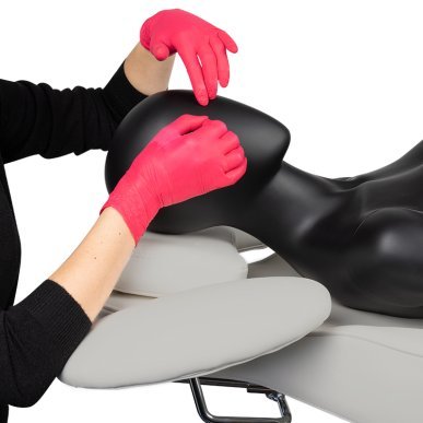 Wimperbehandelstoel Ivette grijs voor professioneel gebruik in beautysalon, kapsalon of behandelruimte met comfortabele werkplek