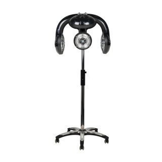 Professionele staande infrazon Gabbiano 938 zwart 1600 W voor kapsalon en barbershop, 70–90°C, 5 verwarmingskoppen