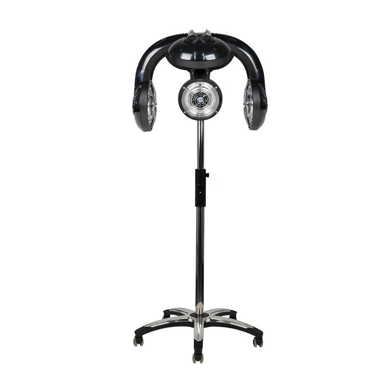 Professionele staande infrazon Gabbiano 938 zwart 1600 W voor kapsalon en barbershop, 70–90°C, 5 verwarmingskoppen