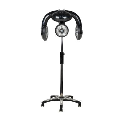 Professionele staande infrazon Gabbiano 938 zwart 1600 W voor kapsalon en barbershop, 70–90°C, 5 verwarmingskoppen