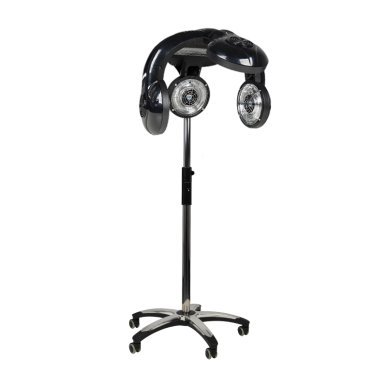 Professionele staande infrazon Gabbiano 938 zwart 1600 W voor kapsalon en barbershop, 70–90°C, 5 verwarmingskoppen
