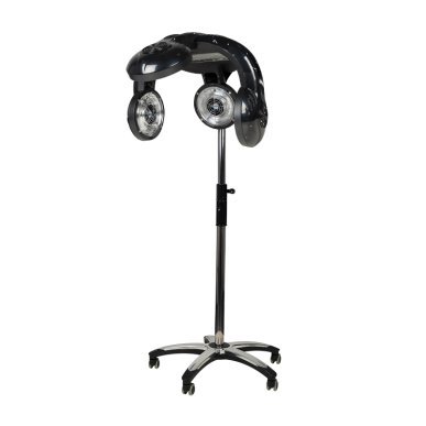 Professionele staande infrazon Gabbiano 938 zwart 1600 W voor kapsalon en barbershop, 70–90°C, 5 verwarmingskoppen