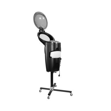 Staande haarstomer Gabbiano met actieve ozon, zwart, voor professioneel gebruik in de salon door kappers