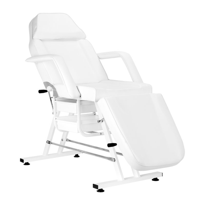 Behandelstoel met lades Sillon wit, handmatig verstelbaar met ligstand voor cosmetica, fysiotherapie en tatoeage