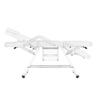 Behandelstoel met lades Sillon wit, handmatig verstelbaar met ligstand voor cosmetica, fysiotherapie en tatoeage