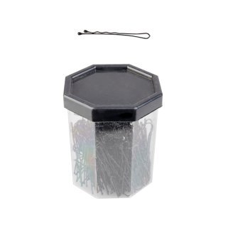 Kappersspelden voor haar E-62 zwart, 150 stuks van 4,9 cm voor professioneel gebruik in kapsalon en barbershop
