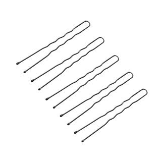 Kappersspelden voor haar E-65 zwart, 300 stuks van 6 cm voor professioneel gebruik in kapsalon, barbershop en styling