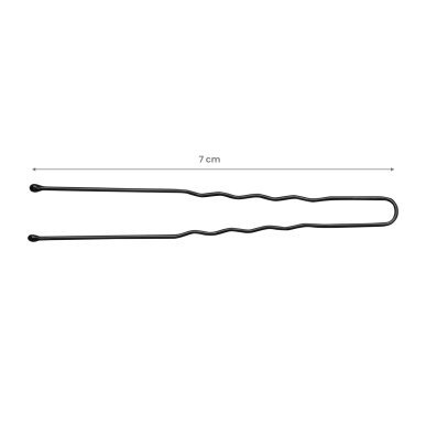 Kappersspelden voor haar E-65, 300 stuks van 7 cm, zwart voor professioneel gebruik in kapsalon en barbershop