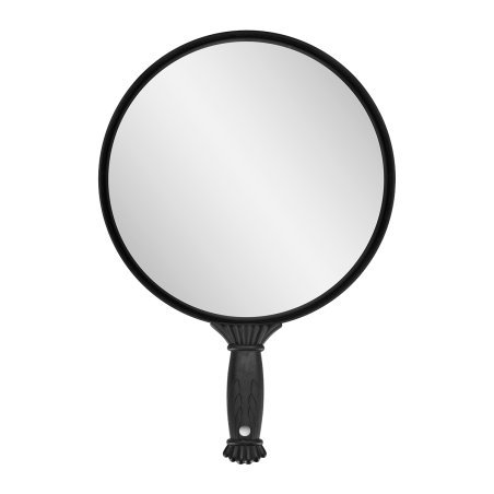 Ronde barbierspiegel met handvat Q-35 voor knippen, styling en klantservice bij professioneel gebruik in kapsalon en barbershop