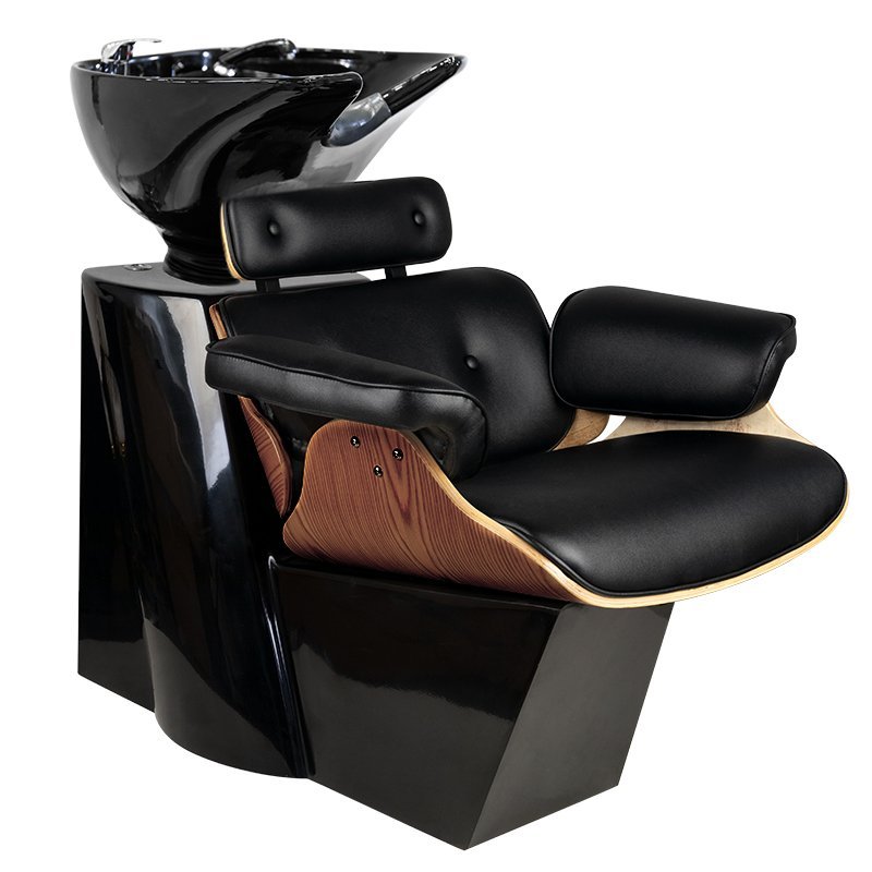 Barber wasunit Gabbiano Florence zwart-walnoot voor kapsalon, barbershop, haarwassen, styling en dagelijkse klantservice Barber wasunit Gabbiano Florence zwart-walnoot voor kapsalon, barbershop, haarwassen, styling en dagelijkse klantservice