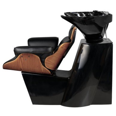 Barber wasunit Gabbiano Florence zwart-walnoot voor kapsalon, barbershop, haarwassen, styling en dagelijkse klantservice