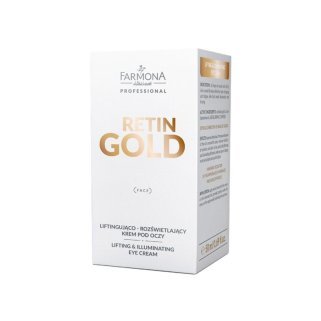 Liftende en verhelderende oogcrème Farmona Retin Gold 50 ml voor professionele oogverzorging en beautyverkoop