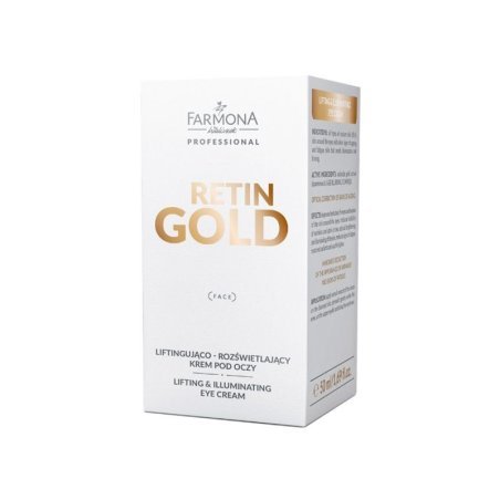 Liftende en verhelderende oogcrème Farmona Retin Gold 50 ml voor professionele oogverzorging en beautyverkoop
