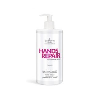 Hydraterende handsorbet Farmona Hands Repair 500 ml voor professionele handverzorging en comfortabele salonapplicatie