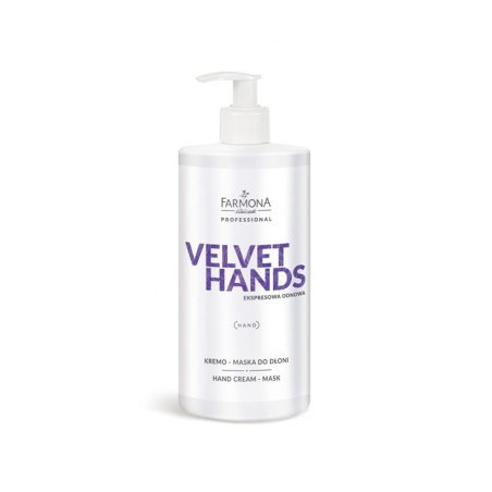 Handcrème-masker Farmona Velvet Hands 500 ml voor professionele handverzorging en comfortabele salonapplicatie