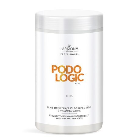Sterk verzachtend voetbadzout Farmona Podologic Acid met AHA en BHA voor professionele voetverzorging in de salon, 1500 g