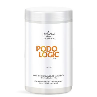 Sterk verzachtend voetbadzout Farmona Podologic Acid met AHA en BHA voor professionele voetverzorging in de salon, 1500 g
