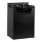 Professionele barber wasunit Gabbiano BB06 zwart voor kapsalon, barbershop en verzorgde salonservice met nette werkruimte