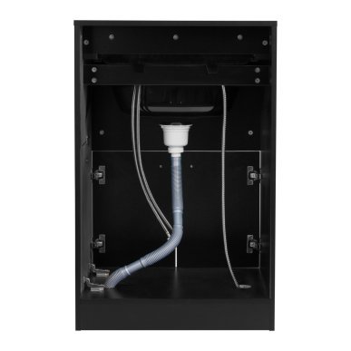 Professionele barber wasunit Gabbiano BB06 zwart voor kapsalon, barbershop en verzorgde salonservice met nette werkruimte