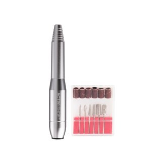Nagelfrees Mini Pro203 zilver voor manicure, pedicure, gel en acrylnagels in professionele salonpraktijk en nagelstyling