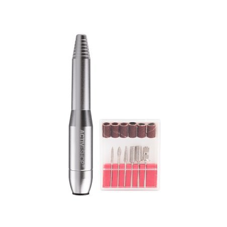Nagelfrees Mini Pro203 zilver voor manicure, pedicure, gel en acrylnagels in professionele salonpraktijk en nagelstyling