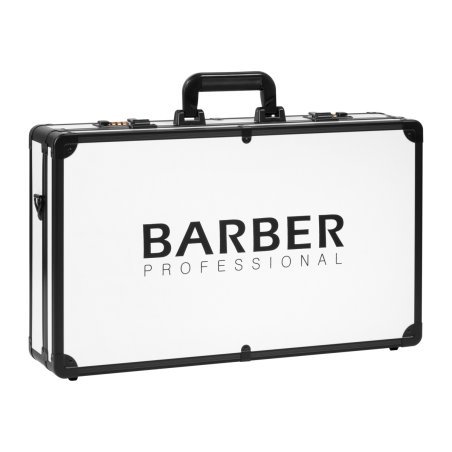 Professionele barberkapperskoffer wit-zwart voor barbershop en herensalon, praktisch voor salonwerk en mobiele service