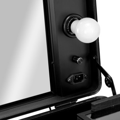 Mobiele beautycase met werkstation T-27 voor professioneel salonwerk, zwarte uitvoering voor vaste en mobiele beautydiensten