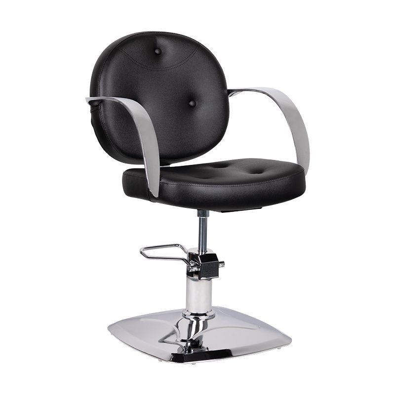 Professionele kappersstoel Gabbiano Asti zwart voor comfortabele klantbehandeling en praktische saloninrichting