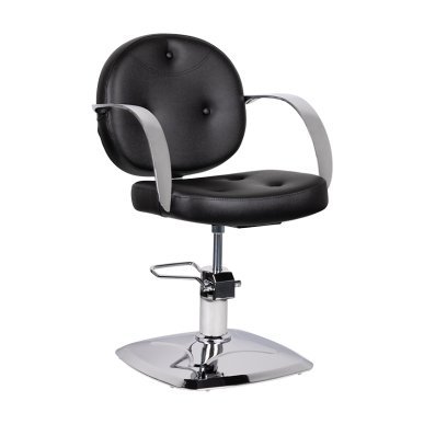 Professionele kappersstoel Gabbiano Asti zwart voor comfortabele klantbehandeling en praktische saloninrichting
