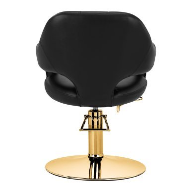 Professionele kappersstoel Parma van Gabbiano goud-zwart met hydraulische lift voor inrichting van beautysalons