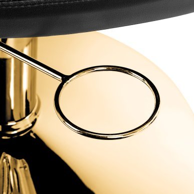 Professionele kappersstoel Parma van Gabbiano goud-zwart met hydraulische lift voor inrichting van beautysalons