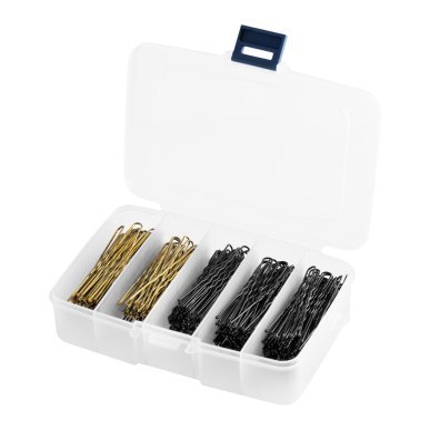 Professionele haarspelden voor kappers, mix E-56, 200 stuks voor kapsalonwerk en een overzichtelijke, praktische werkplek
