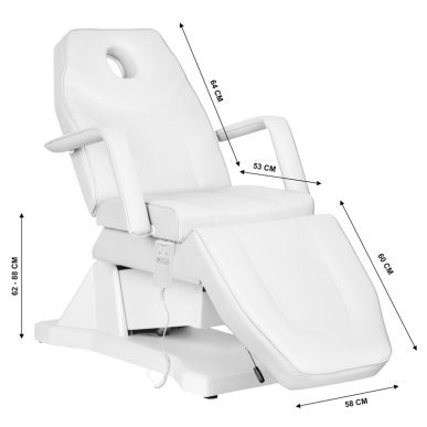Professionele elektrische behandelstoel Sillon Soft wit met 1 motor voor cosmetische en podologische behandelingen voor de salon
