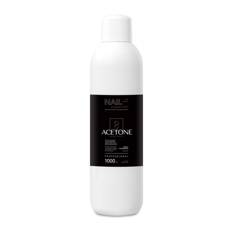 Aceton voor manicure Ocho Nails aardbei 1000 ml voor professioneel nagellakwerk en praktische salonbehandelingen