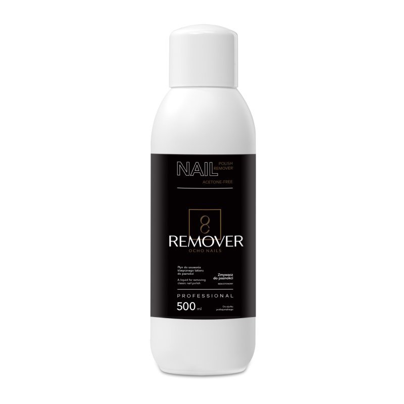 Nagellakremover Ocho Nails 500 ml voor manicure en nagellakwerk bij professionele salonbehandelingen en praktijkgebruik