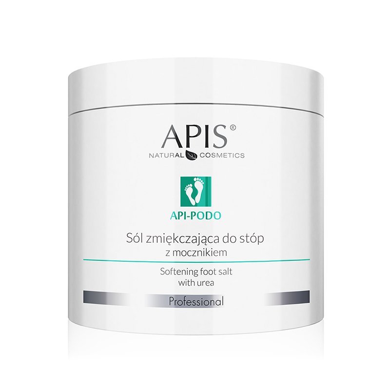 Verzachtend voetbadzout met ureum Apis 650 g voor professionele voetverzorging en podologische behandelingen Verzachtend voetbadzout met ureum Apis 650 g voor professionele voetverzorging en podologische behandelingen