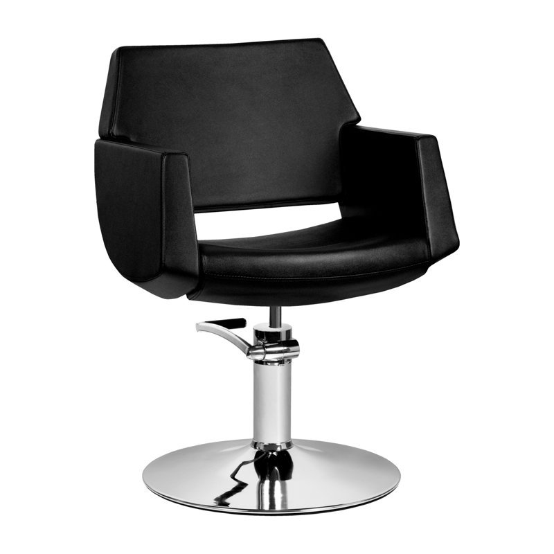 Professionele kappersstoel Santiago van Gabbiano zwart voor comfortabele klantbehandeling en nette saloninrichting