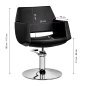 Professionele kappersstoel Santiago van Gabbiano zwart voor comfortabele klantbehandeling en nette saloninrichting
