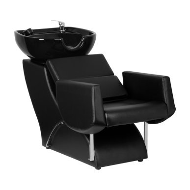 Professionele kapperswasunit Santiago Gabbiano zwart voor klantbehandeling en een nette saloninrichting in de kapsalon