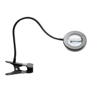 LED-ringlamp Snake zwart voor bureau voor professionele behandelverlichting en een nette, functionele salonwerkplek