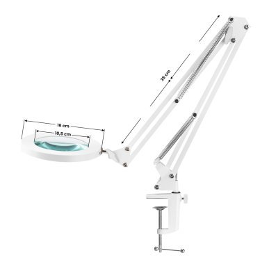 LED-loeplamp voor op tafel Glow 308 wit voor professionele behandelwerkplekken in salon, praktijk en mobiele service