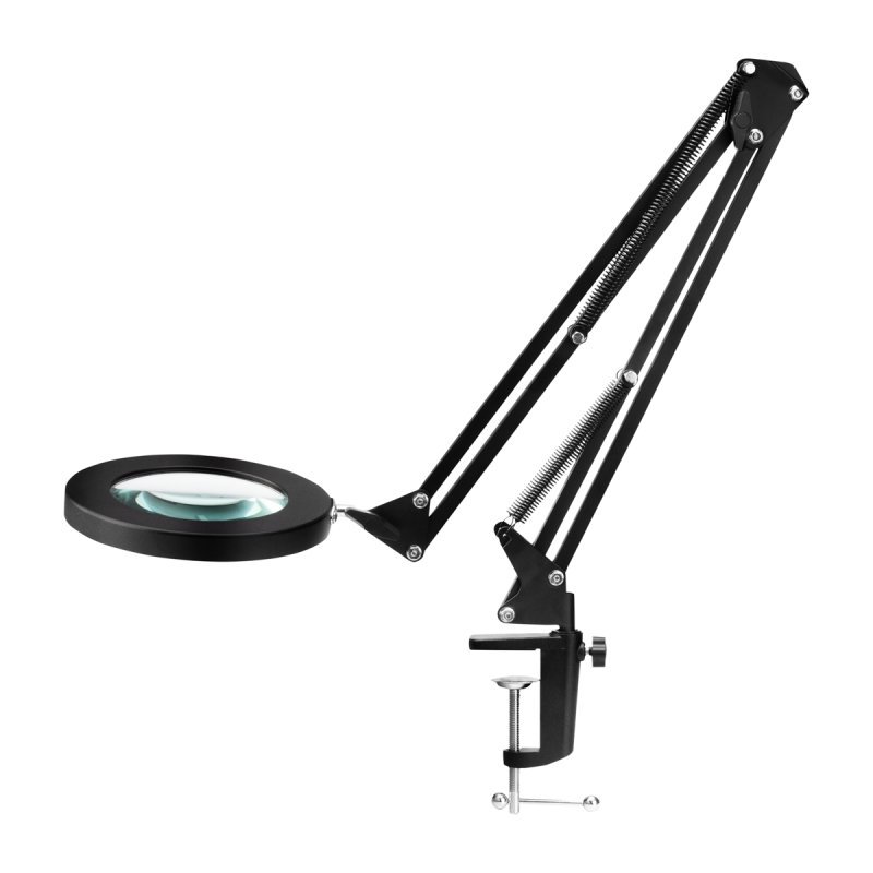 LED-loeplamp tafelmodel Glow 308 zwart voor professionele schoonheidsbehandelingen van klanten in salon en praktijk