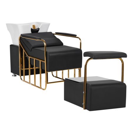 Kapperswasunit Gabbiano Mayka zwart voor professionele klantbehandeling, werkcomfort en nette saloninrichting