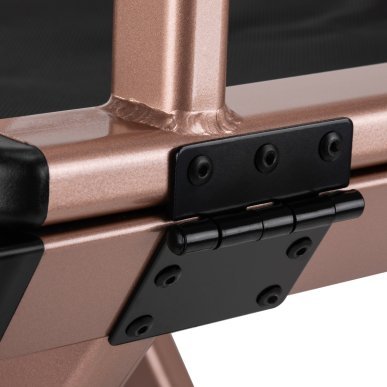 Make-upstoel van aluminium in roségoud voor professioneel salon- en praktijkgebruik met comfort en ergonomische ondersteuning