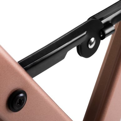 Make-upstoel van aluminium in roségoud voor professioneel salon- en praktijkgebruik met comfort en ergonomische ondersteuning