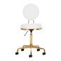 Cosmetische kruk H5 wit-goud voor salon en praktijk met ergonomisch zitcomfort en praktische werkondersteuning