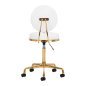 Cosmetische kruk H5 wit-goud voor salon en praktijk met ergonomisch zitcomfort en praktische werkondersteuning