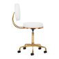 Cosmetische kruk H5 wit-goud voor salon en praktijk met ergonomisch zitcomfort en praktische werkondersteuning